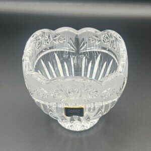 Vintage 1990s Oneida Southern Garden Crystal Bowl with Etched Roses